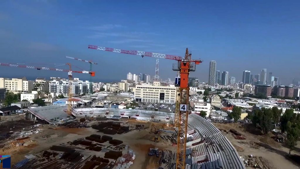 עגורני 16 טון בפרויקט אצטדיון אשדוד – קן התור