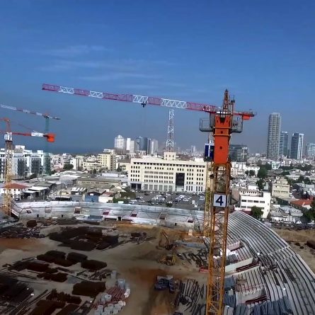 עגורני 16 טון בפרויקט אצטדיון אשדוד – קן התור | רמא